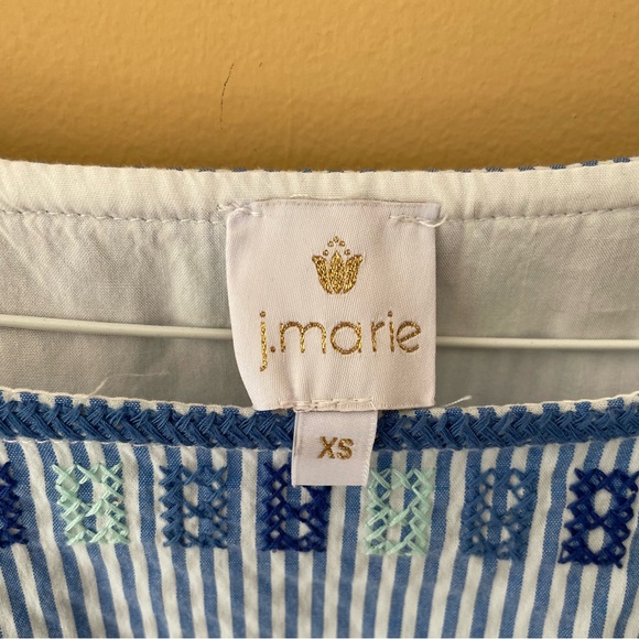 J.MARIE Embroidered Striped Dress Style JM1765 - Picture 2 of 9